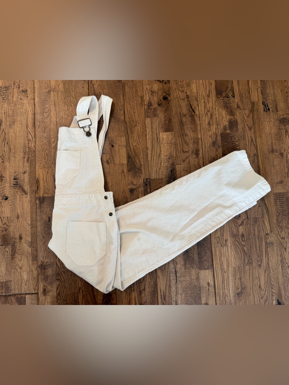 Lykke Wullf Kern Overalls Cream Canvas 100% Cotton Made‎ in LA Size S CC